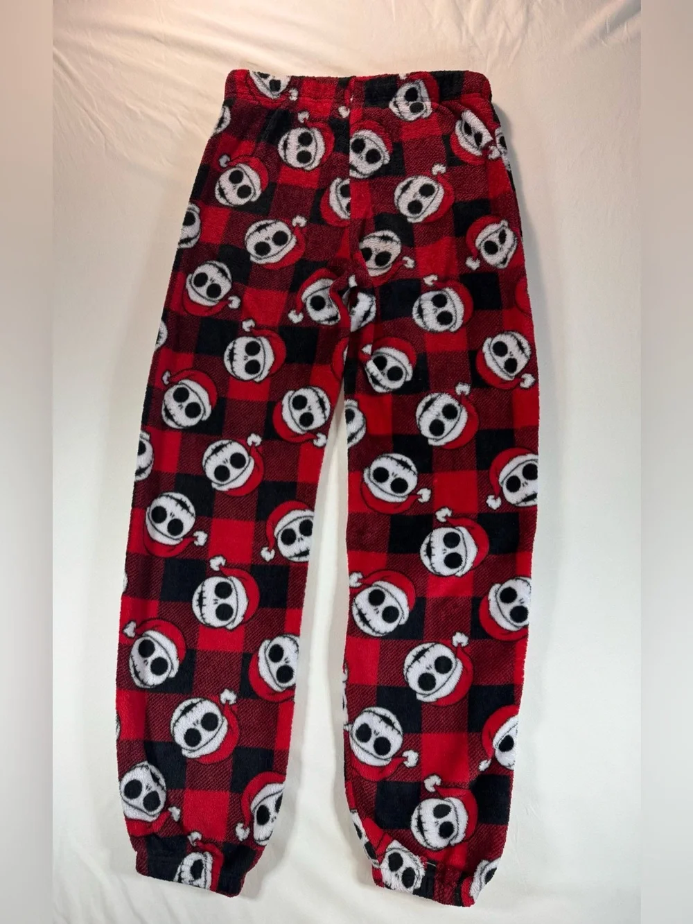 Disney Nightmare Before Christmas Jack Skellington Plaid Fleece Pajama Pants M
